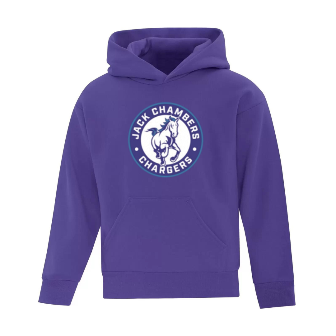 Cotton Fleece Hoodie - Circle Logo - Youth