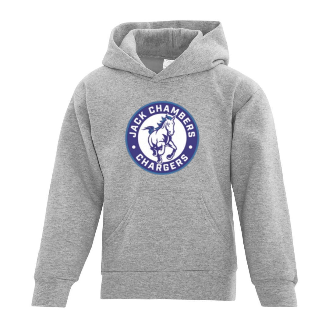 Cotton Fleece Hoodie - Circle Logo - Youth