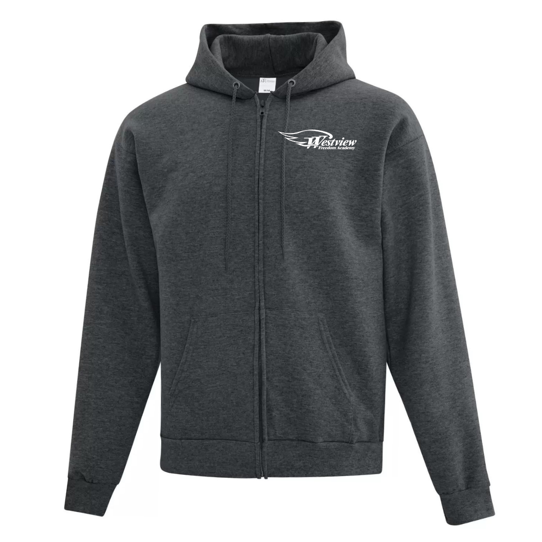 Cotton Fleece Full Zip Hoodie - Youth