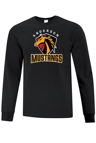 Cotton Long Sleeve Shirt - Mustangs - Youth